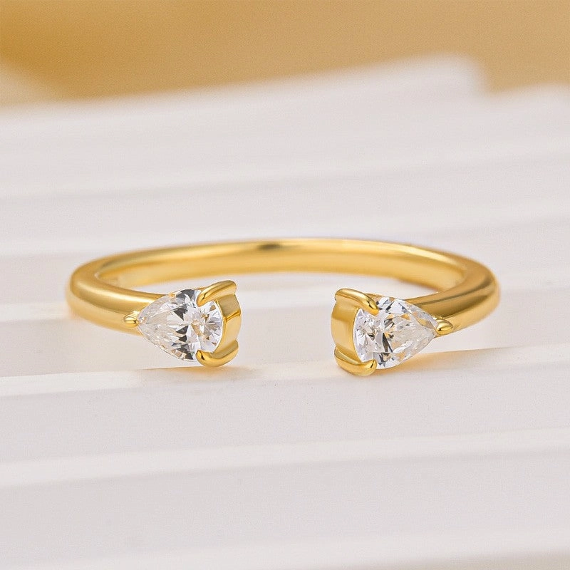 0.5Ct Pear Cut Insert Wedding Band In Sterling Silver Trend Accent Modern Spark