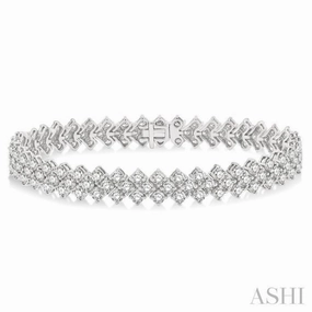 10 Ctw Chevron Link Round Cut Diamond Tennis Bracelet in 14K White Gold Sunny Forecast High Mark