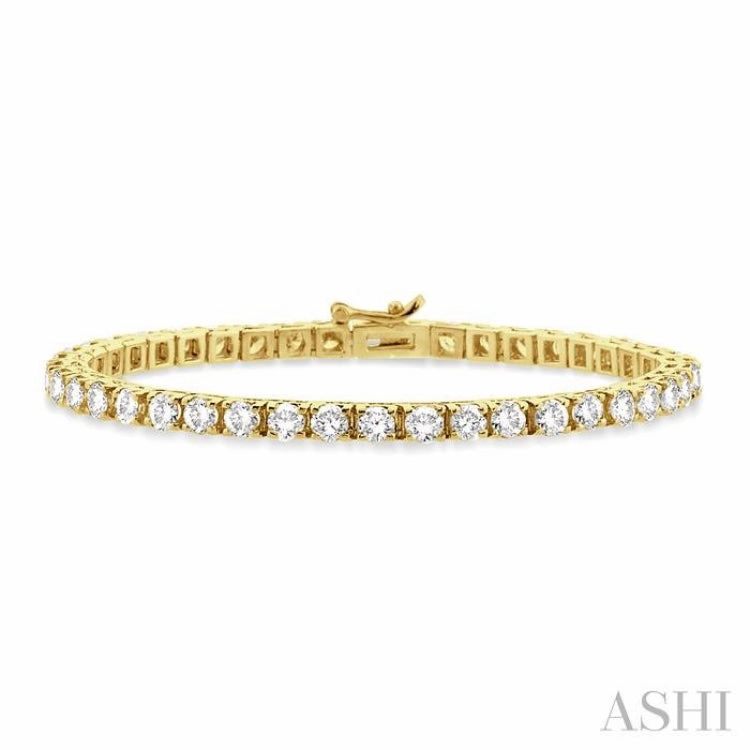 10 Ctw Square Box Link Round Cut Diamond Tennis Bracelet in 14K Yellow Gold Easy Amalgamations Extensive Collection