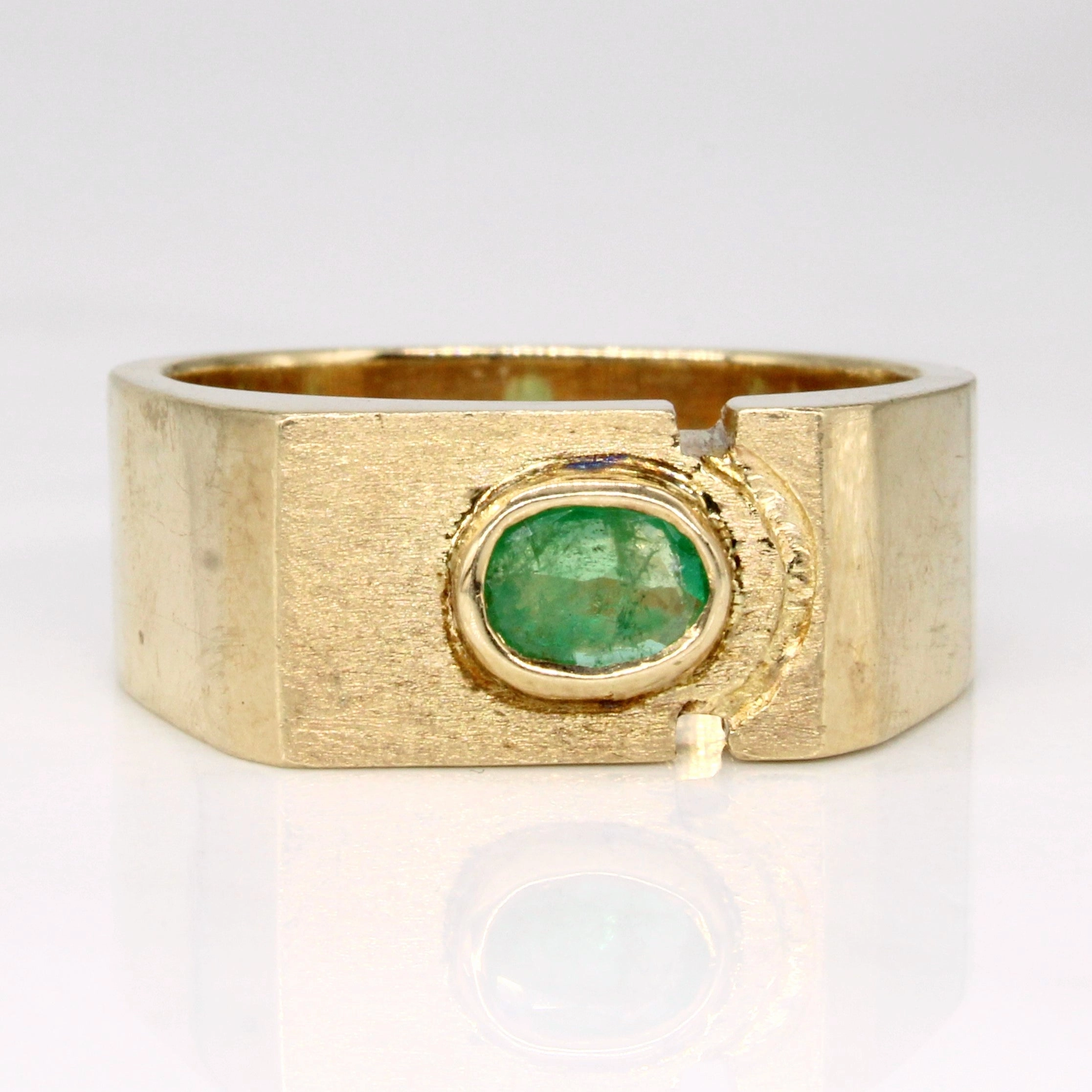 10k Yellow Gold Oval Cut Emerald Ring | 0.27ct | SZ 9.75 | Refined Form