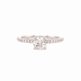 14 Karat White Gold Diamond Engagement Ring (.66cttw) Shimmer Accent Easy Appearance
