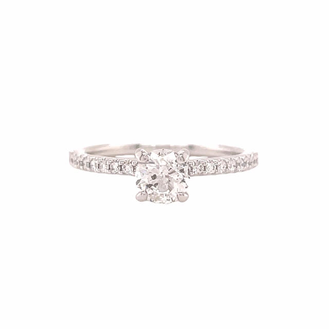 14 Karat White Gold Diamond Engagement Ring (.66cttw) Shimmer Accent Easy Appearance