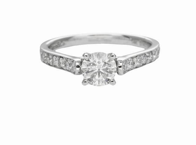 14 Karat White Gold Milgrain Cathedral Engagement Ring (1.09cttw) Delicate Embellishment Gift Choice