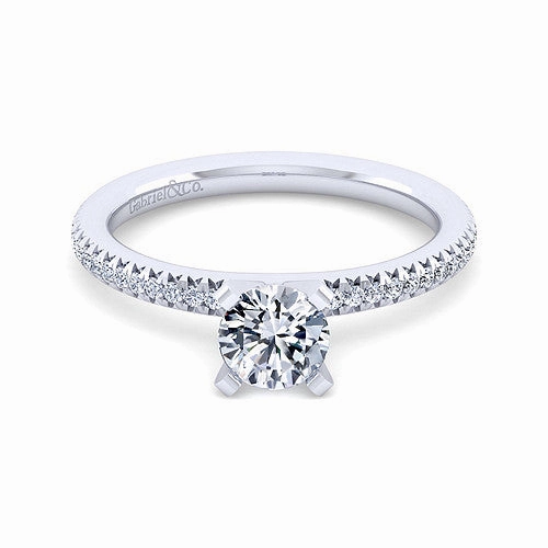 Beautiful Object Holiday Present 14 Karat White Gold Solitaire Engagement Ring (.62cttw)