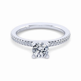 Beautiful Object Holiday Present 14 Karat White Gold Solitaire Engagement Ring (.62cttw)