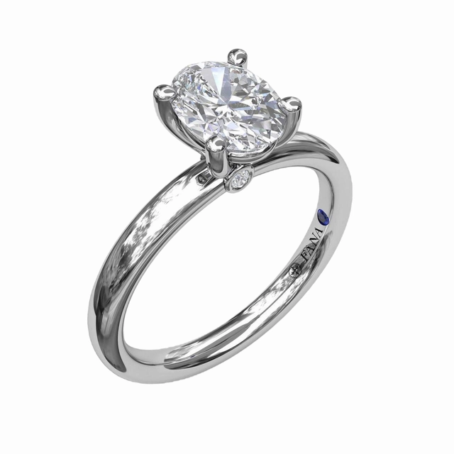 14 Karat White Gold Solitaire Engagement Ring (.72cttw) simple design