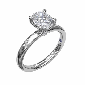 14 Karat White Gold Solitaire Engagement Ring (.72cttw) simple design