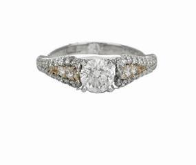 14 Karat White/Rose Gold Pave Engagement Ring (1.13cttw) Father??s Day Fashion Flair