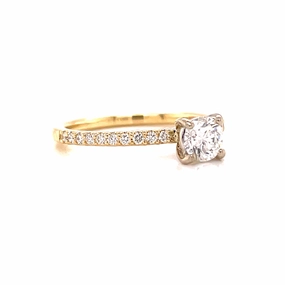 Minimalist Insignia Special Function 14 Karat Yellow Gold Diamond Engagement Ring (.56cttw)