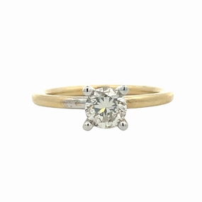 Attractive Style 14 Karat Yellow Gold Solitaire Diamond Ring (.70cttw)