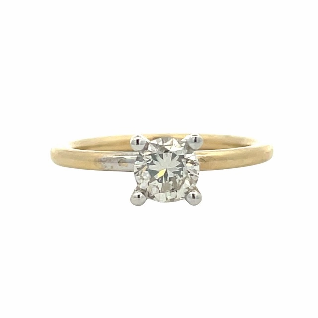 Attractive Style 14 Karat Yellow Gold Solitaire Diamond Ring (.70cttw)