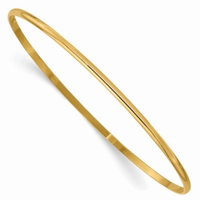 Casual Vibes Beneficial Combinations 14k 2mm Solid Polished Half-Round Slip-On Round Bangle Bracelet
