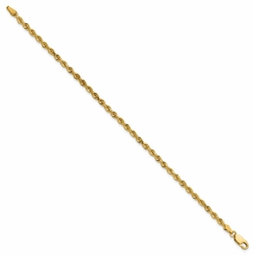 Creative Process 14K 7 inch 3mm Diamond-cut Rope with Lobster Clasp Chain