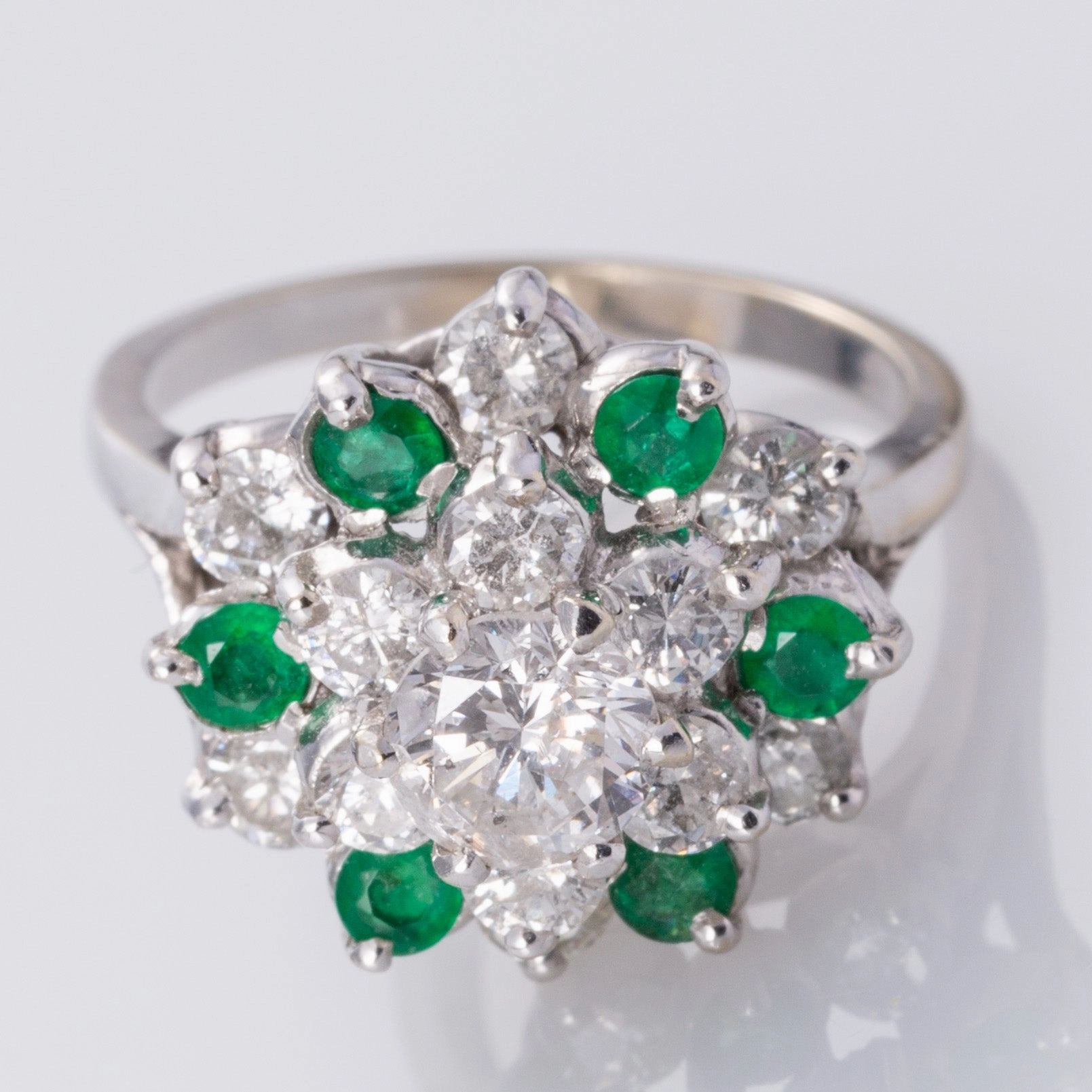 Shiny Finish 14K Emerald and Diamond Ring | 0.36ctw, 0.68ct, 1.14ctw | SZ 5.75