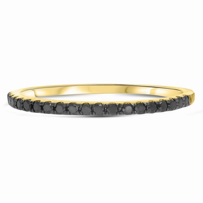 Lasting Memory Fantastic Product 14k Half Pave Black Diamond Band