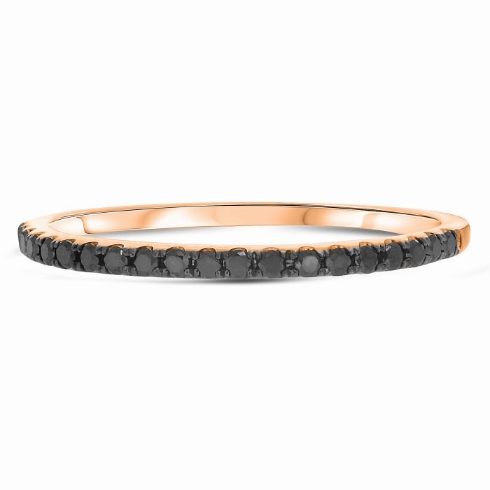 14k Half Pave Black Diamond Band Personal Choice Contemporary Design