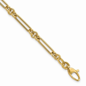 Featured Design 14K Polished Fancy Figaro Link 7.5 inch Bracelet