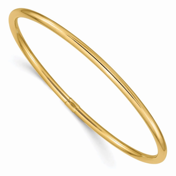 14k Polished Round Tube 3.00mm Slip-on Round Bangle Bracelet Global Mixes Deep Amalgamation