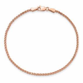 Urban Edge 14K Rose Gold 7 inch 1.7mm Diamond-cut Spiga with Lobster Clasp Bracelet