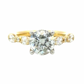 Personal Decoration Elite Choice 14K Two Tone Diamond Engagement Ring - 2.01 Carat Center Diamond
