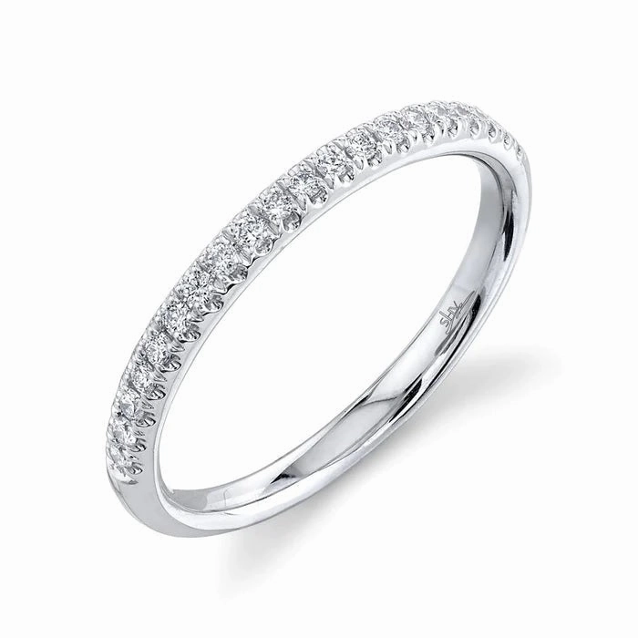 Bold Mood 14K White Gold 0.18cttw Diamond Wedding Band