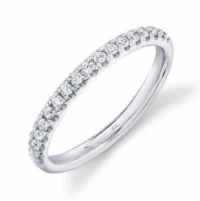 14K White Gold 0.25cttw Round Diamond Wedding Band Personal Set Inspired Present