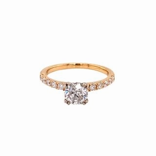 Elegant Token Handmade Quality 14K WHITE GOLD DIAMOND RING WITH DIAMOND SHANK 1.29 CT TW