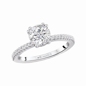 14K White Gold Hidden Halo Round Lab Grown Diamond Solitaire Engagement Ring Classic Adornment Brilliant Decoration