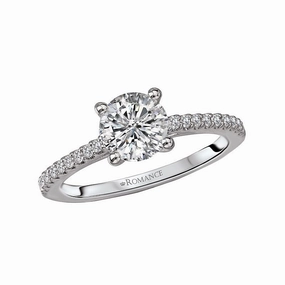 14K White Gold Round Lab Grown Diamond Cathedral Solitaire Engagement Ring Sturdy Statement Handcrafted Jewelry