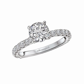 Branded Decoration Stylish Token 14K White Gold Round Lab Grown Diamond Solitaire Engagement Ring