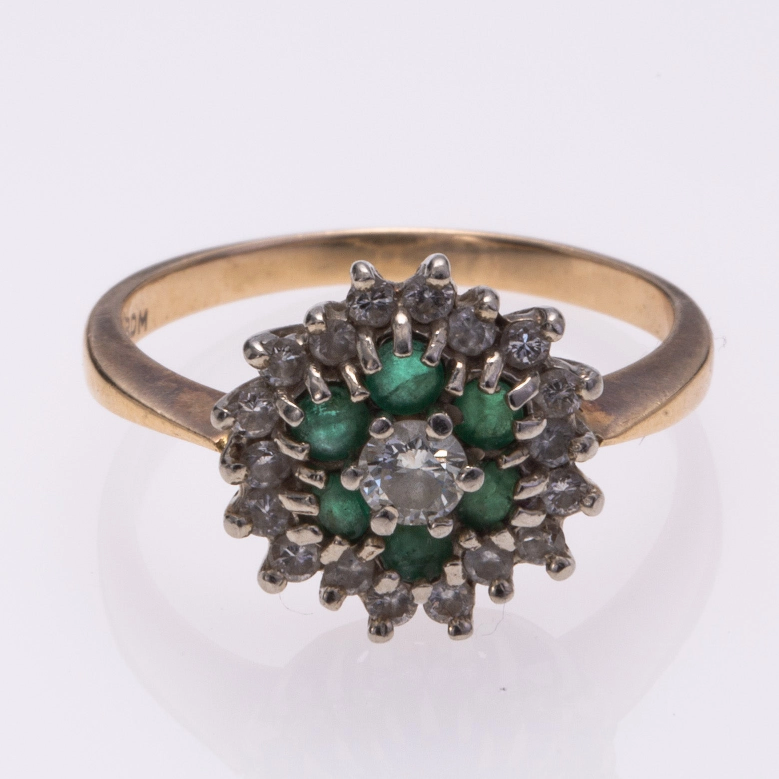 Romantic Glow 14k Yellow and White Gold  Emerald and Diamond Ring | 0.32ctw, 0.47ctw | 6.75