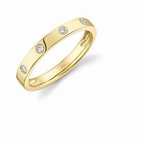14K Yellow Gold .07cttw Round Diamond Bezel Fashion Ring Artisan Touch Artisan Texture