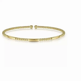 14K Yellow Gold 6.25" Bujukan Open Bangle Elegant Piece