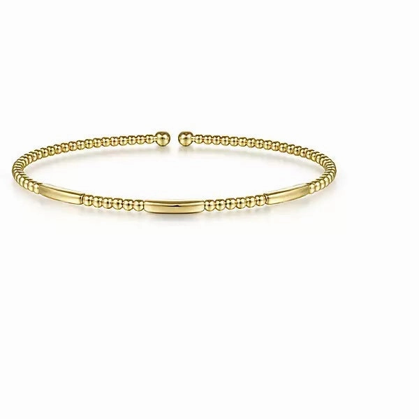 14K Yellow Gold 6.25" Bujukan Open Bangle Elegant Piece