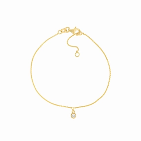 14k Yellow Gold Diamond Charm Bracelet Summer Style Well-Seen