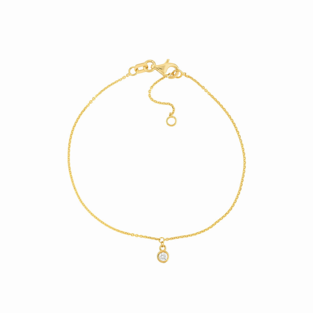 14k Yellow Gold Diamond Charm Bracelet Summer Style Well-Seen