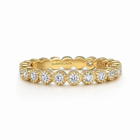 14ky Diamond Bezel Setting Stackable Ring (0.58cttw) Chic Craft Holiday Gift
