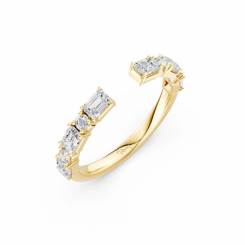 14KY Emerald and Round Diamond Stackable Ring (0.69cttw) HighEnd Accessory Celebration Accent