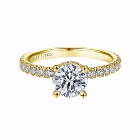 14kyw Hidden Halo Diamond Engagement Ring (2.45cttw) Textured Finish Affordable Embellishment
