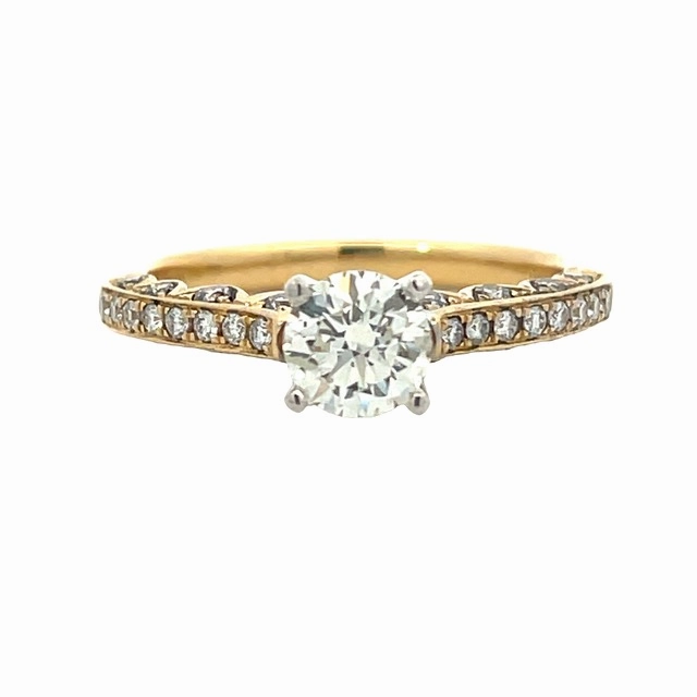 Pure Form 18 Karat Yellow Gold Straight Engagement Ring (1.00cttw)