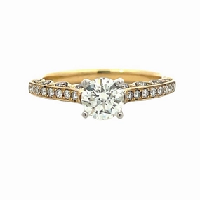 Pure Form 18 Karat Yellow Gold Straight Engagement Ring (1.00cttw)