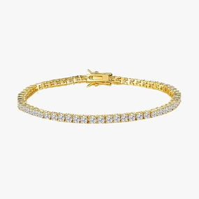 Casual Accent 18K Gold Plated Cubic Zirconia Classic Tennis Bracelet