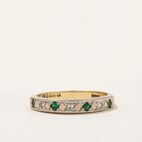 Sleek Sparkle Urban Accent 1977 London Emerald & Diamond Ring | 0.12ctw, 0.045ctw | SZ 5.25 |
