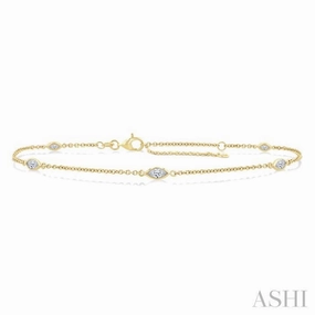 1/2 Ctw Marquise Cut Diamond Station Bracelet in 14K Yellow Gold Exclusive Perspective Symmetrical Detail