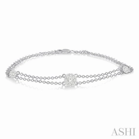 1/2 Ctw Round Cut Diamond Lovebright Double Link Chain Bracelet in 14K White Gold Extensive Variety Upper-Crust