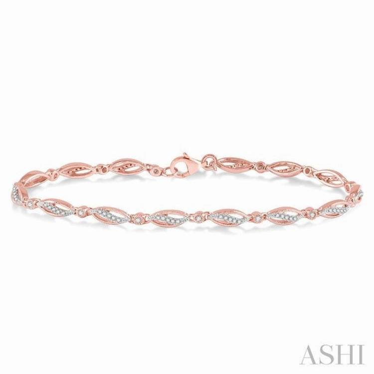 1/3 Ctw Round Cut Diamond Marquise Fashion Bracelet in 10K Rose Gold Permanent Mixes Ethnic Perspective