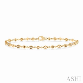 1/4 ctw Art Deco Kite Round Cut Diamond Fashion Tennis Bracelet in 10K Yellow Gold Legacy Piece Hassle-Free Style