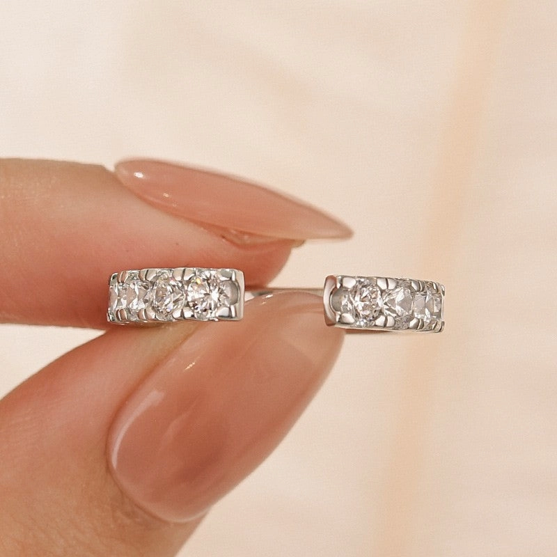 1.4Ct Round Cut Open Women's Wedding Band In Sterling Silver Finishing Accent Graceful Line