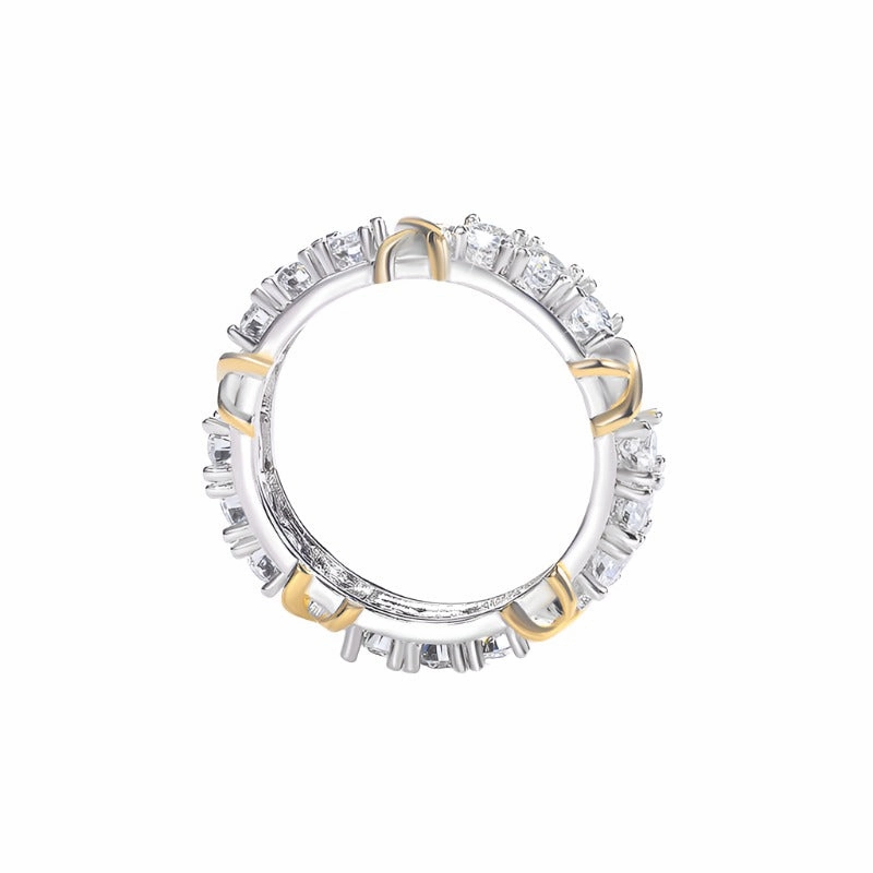 1.5 Carat Two Tone X Linked Ring Band | S925 | Moissanite Personal Favorite