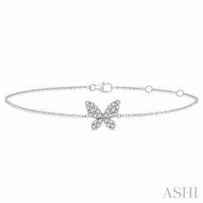1/6 Ctw Petite Butterfly Round Cut Diamond Fashion Bracelet in 10K White Gold Signature Piece Next-Gen Perspective